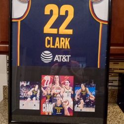 CAITLIN CLARK OF THE INDIANA FEVER, CUSTOM STITCHED AUTHENTIC FRAMED JERSEY.