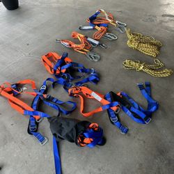 fall protection harness and lanyard