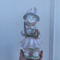 Shiny Ceramic Porcelain Easter Bunny Rabbit