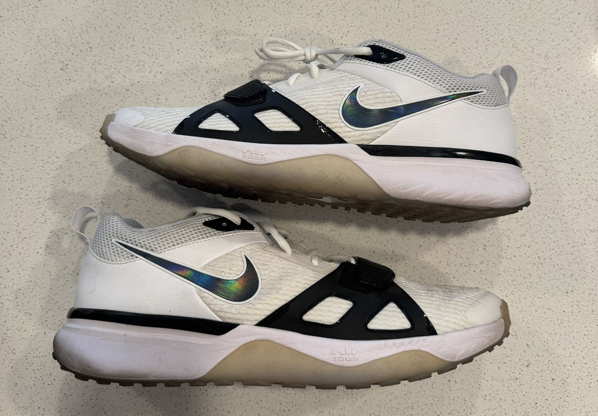 size 15 nike air zoom diamond elite turf white black