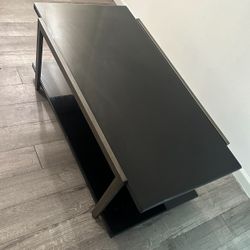 Black Glass Coffee Table With 2 Side Matching Tables