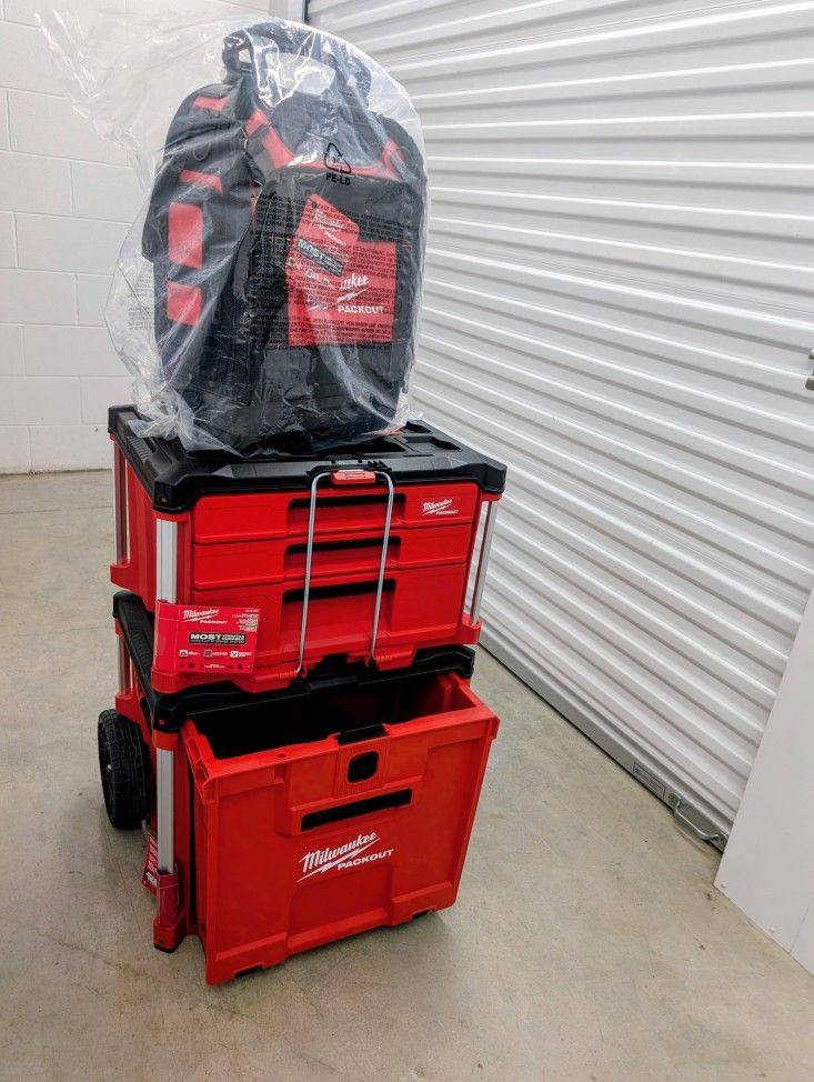 Packout rolling drawer tool box, 3 drawer, structured backpack (FIRM PRICE)