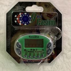 New vintage Excalibur 9-in-1 Casino Handheld Electronic Keychain Game Model #K579