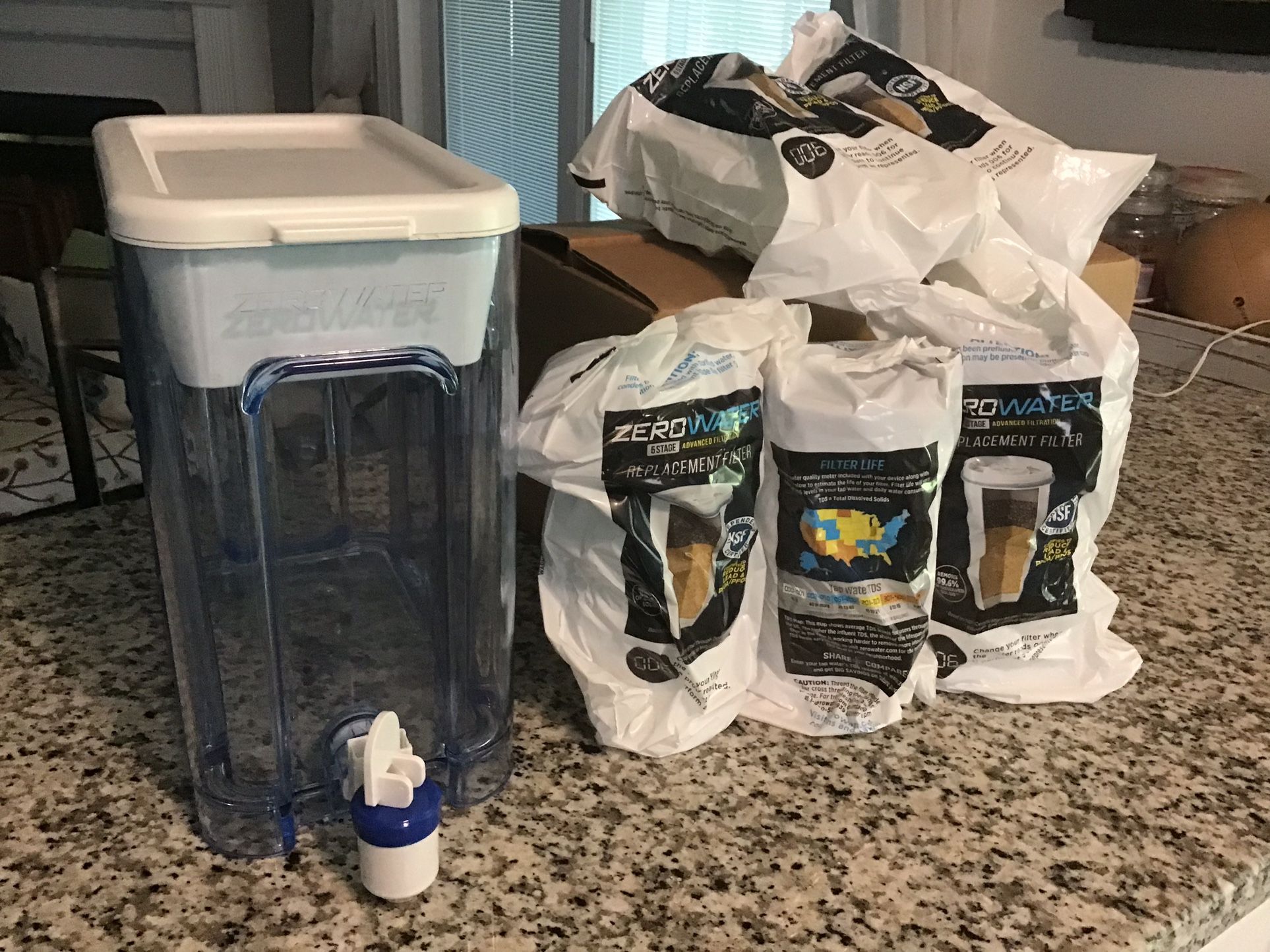 ZeroWater 32-Cup Ready-Read 5-Stage Water Filter Dispenser with Instant Read Out - 0 TDS for Improved Tap Water Taste - IAPMO Certified to Reduce Lead