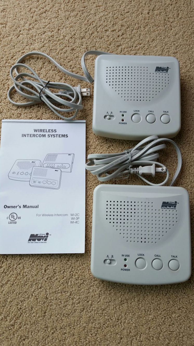Novi by Linear Wireless Intercom 2 Channel System W/ Manual