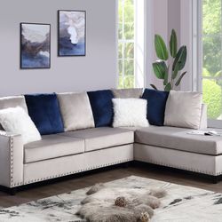 Velvet Gray Sectional 