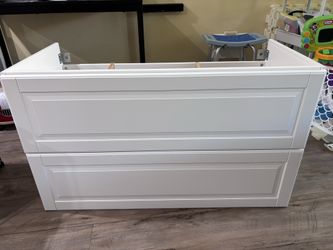 White Vanity Base Cabinet Soft Close Drawers (new)