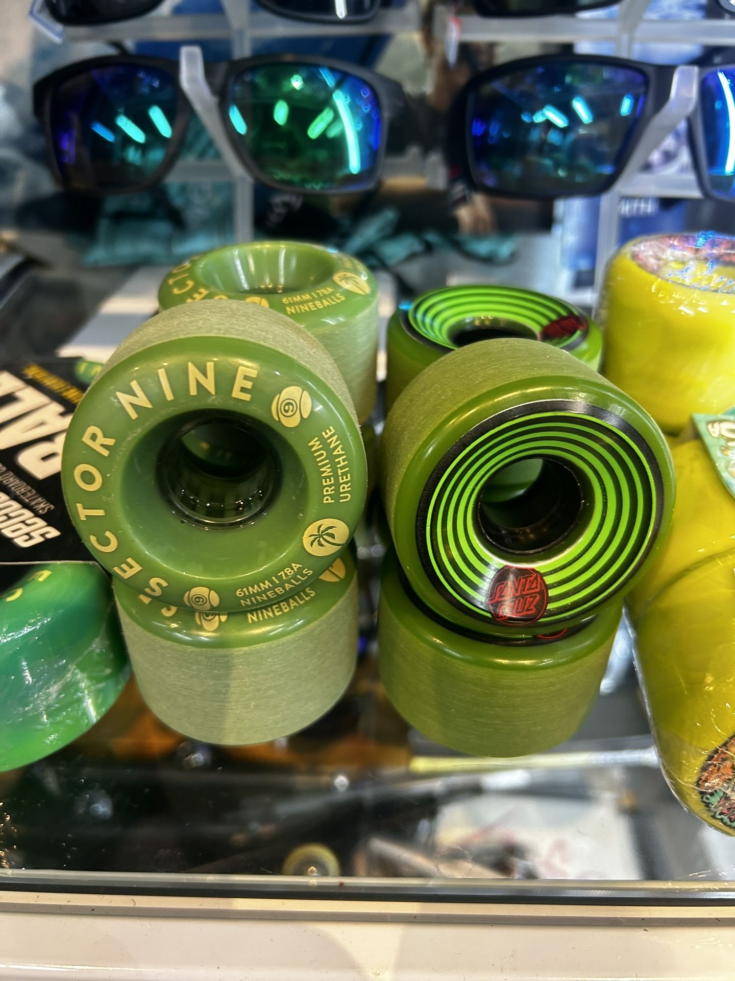 Green Skateboard Wheels At Catch A Wave Surf & Skate Shop