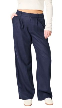 Hollister Livvy Ultra High-Rise Wide-Leg Pants - Size L- Navy