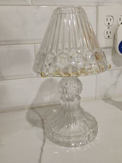 Clear Crystal Glass Candle Lamp Holder