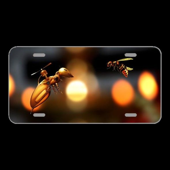License Plate Novelty Car Front Bee Abstract Insect Nature Honey