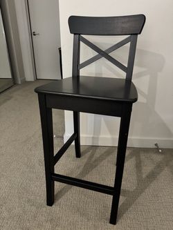 IKEA Bar Stool with Backrest (black) | Excellent Condition