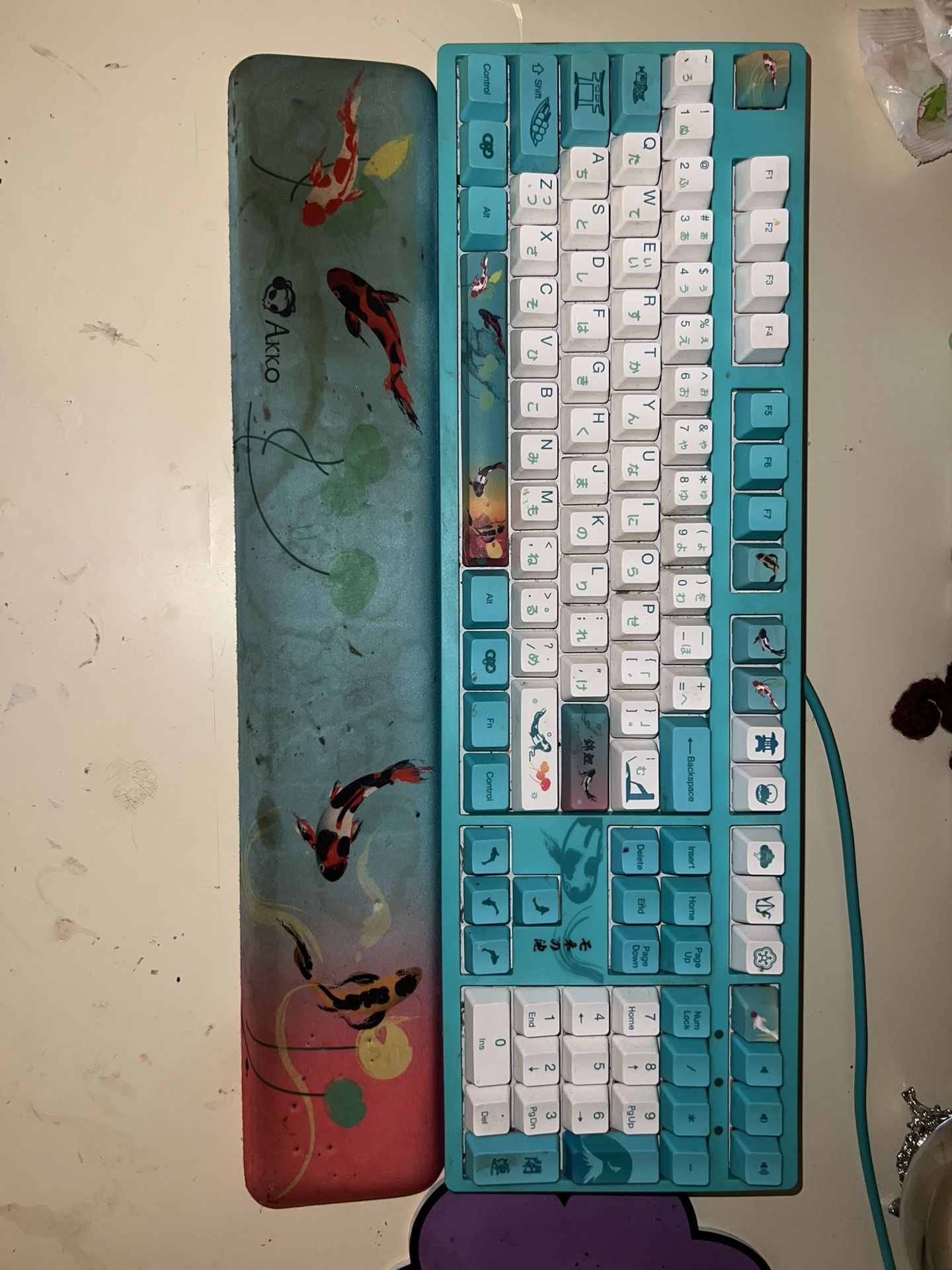 Teal and White Gaming Keyboard