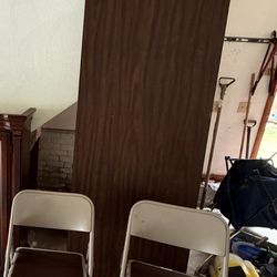 Folding Banquet Table And 2 Chairs 