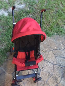 Red and black large folding stroller