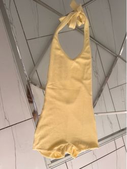 NEW Oh polly yellow onesie low back
