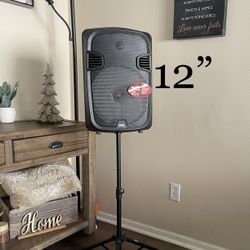 QFX 12β Bluetooth Portable Rechargeable Speaker  With Microphone, Speaker Stand &  LED Party Lights ππ€πΆπΆπΆ