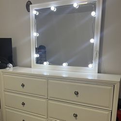 White Dresser and Mirror 