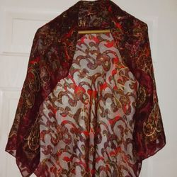 Shaw/wrap: Beautiful Burgundy, Red And Gold Swirl Shaw/Wrap