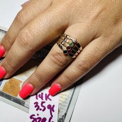 14K Solid Gold Wedding Ring 3.5Gr Size 6