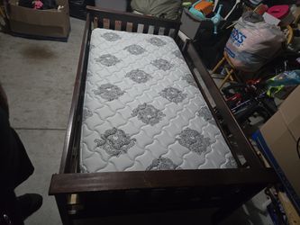 Twin bed with mattress