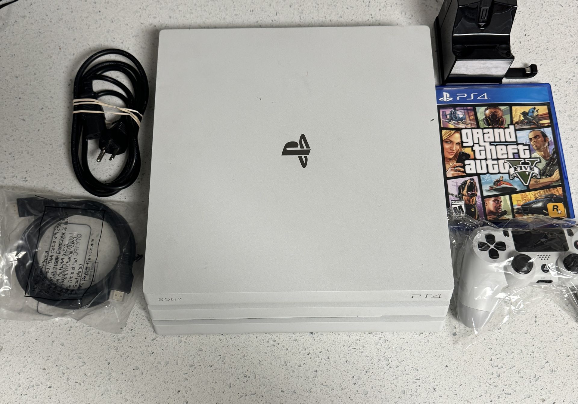 PS4 Pro Console White With Game And Everything 