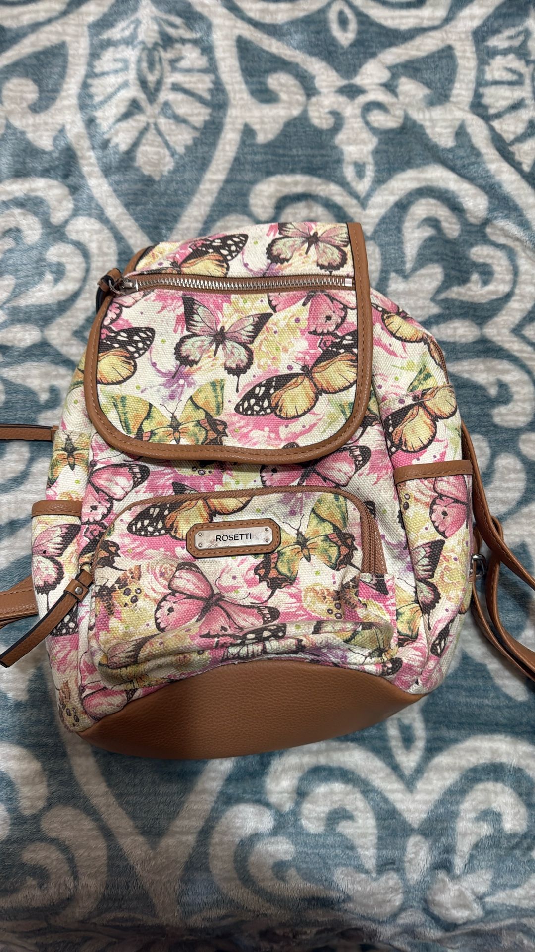 Butterfly Small Backpack With Leather Straps