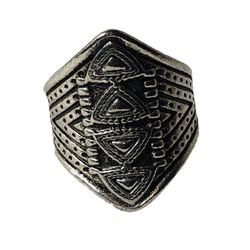 Sterling Silver Geometric Aztec Tribal Ring Size 5