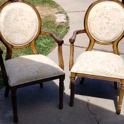 2 Wooden Captain Chairs