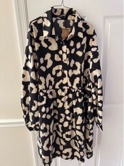 Black & Cream Animal Print Button-Front Dress 2XL(cash & pick up only)