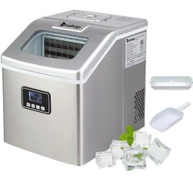 Ice Maker Machine for Countertop, Compact Ice Cube Maker with Self-Cleaning