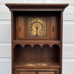 Antique Upright General Electric GE Clock No Radio Or Record Player Shelving Book Case Cabinet