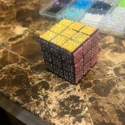 Bedazzled Rubiks Cube