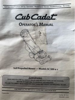 Cub Cadet Electric Start Self Propelled Lawn Mower
