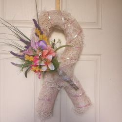 Breast Cancer Ribbon spring Wreath