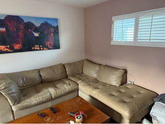 Leather sectional