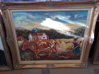 Original canvas painting of a country sighting