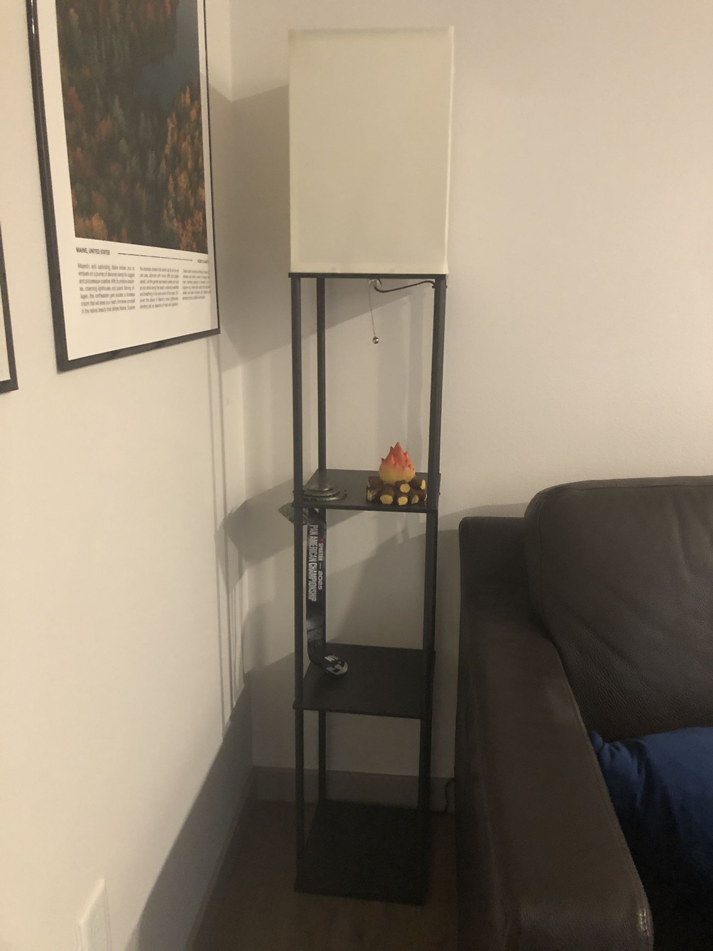 Modern LED Floor Lamp with Built-In Shelves $20 OBO