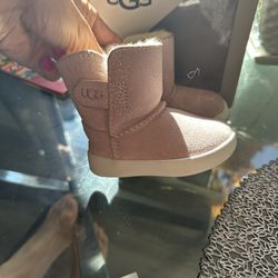 ugg keelan infant boots sparkle baby pink 6-12 months size 2/3
