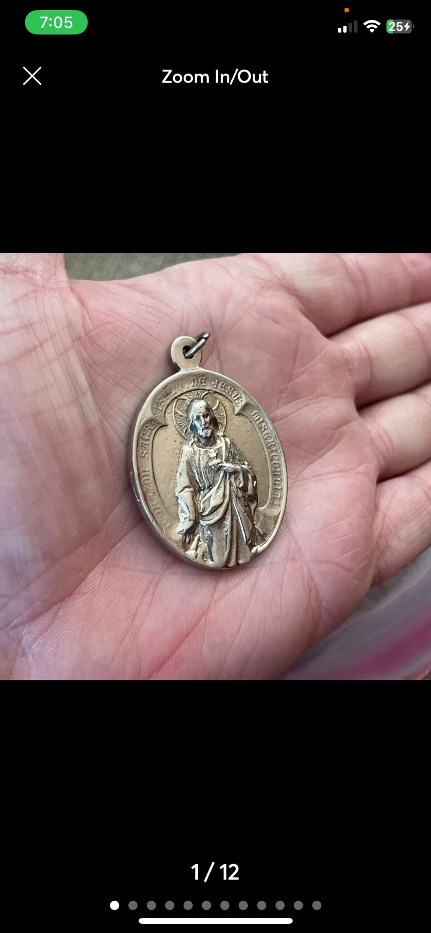 Nice 925pure Silver Heavy Double Side Pendant