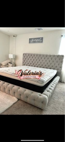New king bed frame with mattress