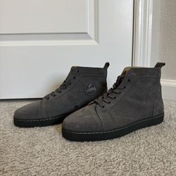 Christian Louboutin Grey Suede Boots – Like New, $280