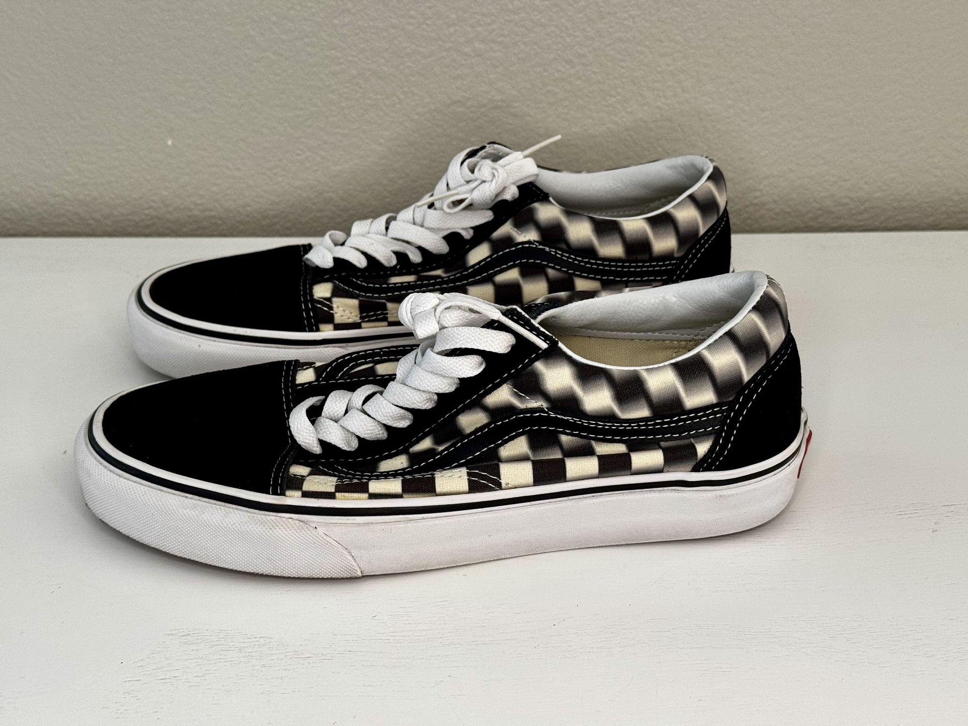 VANS Old Skool (Blur Check) Black/Classic Size 8.5 Mens