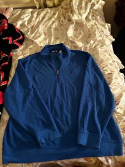 IZOD Blue Quarter-Zip Pullover Sweatshirt