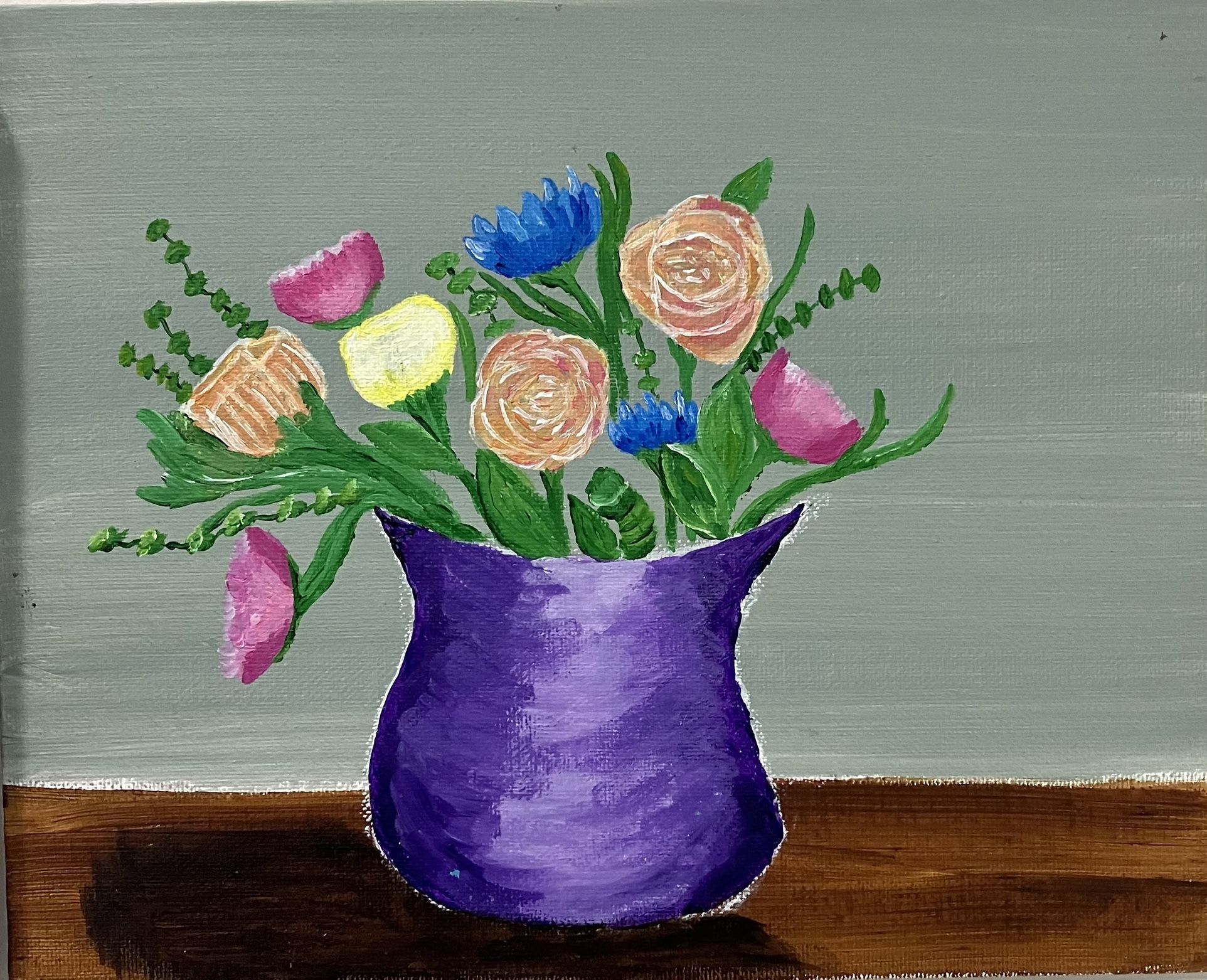 8x10 Flower Is Vase Painting 