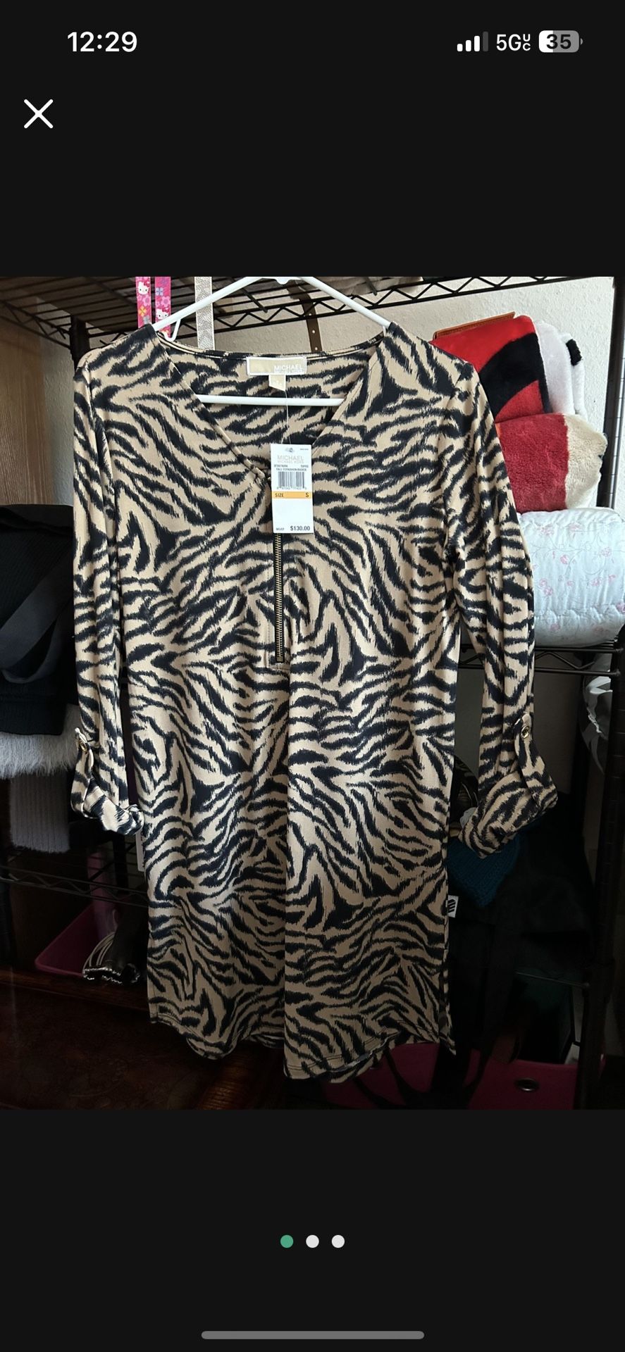 Michael Kors Zebra Print Tunic β Size S β Brand New w/ Tags ($130 MSRP)
