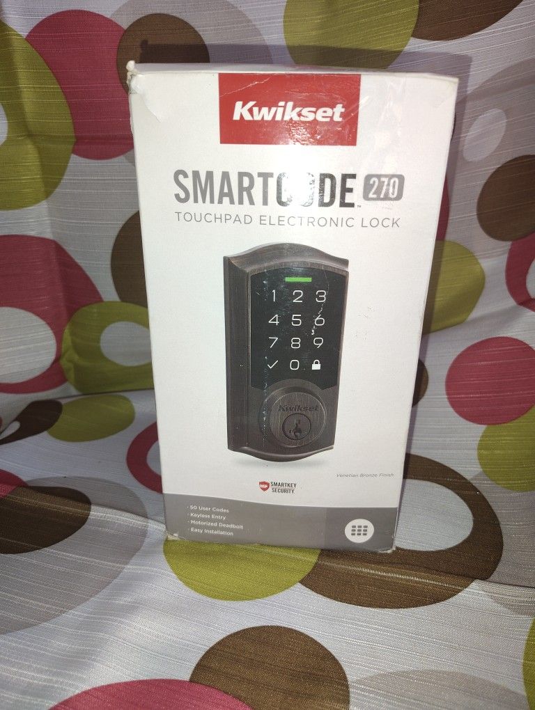 Kwikset SmartCode 270 Deadbolt Lock w/ Smartkey Touchpad - VENETIAN BRONZE
