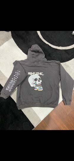 Rhude grey skull rainbow hoody hoodie sweatshirt XL