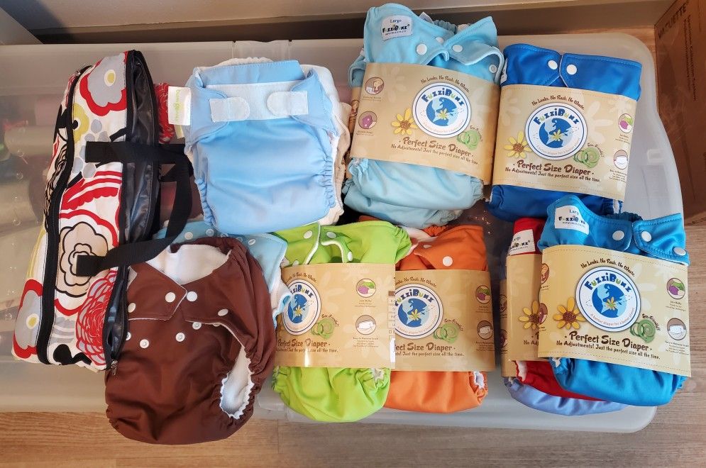 *NEW Cloth Pocket Diapers Lot / Inserts & Wet Bag 