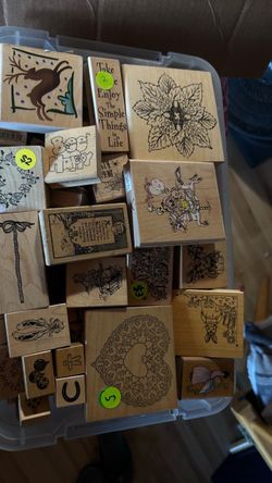 Vintage wood & Rubber Stamp Lot